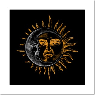 Sun moon night symbols Posters and Art